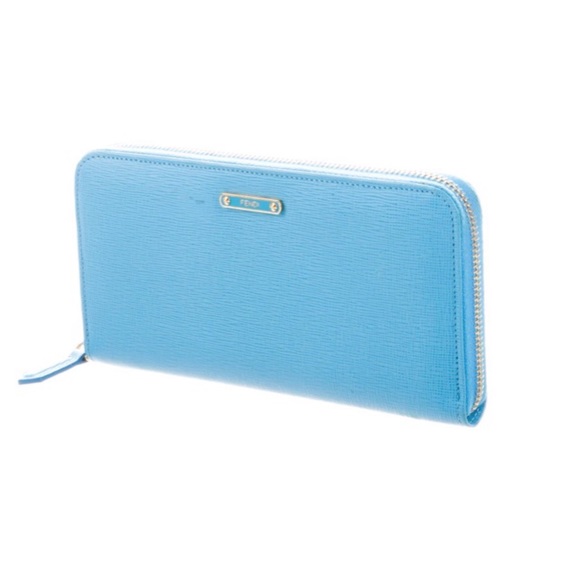 blue fendi wallet